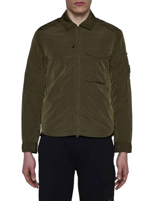 Chrome-R Pocket Over Long Sleeve Shirt Green - CP COMPANY - BALAAN 4