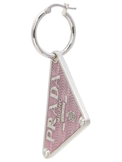 Women's Triangle Logo Earrings Pink - PRADA - BALAAN 2