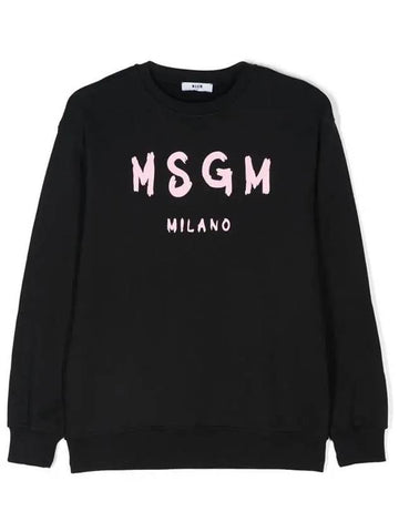 Kids Pink Sketch Logo Sweatshirt Black - MSGM - BALAAN 1