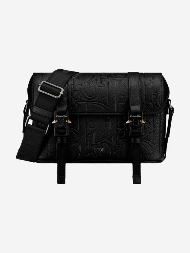 Hit The Road Grained Calfskin Flap Messenger Bag Black - DIOR - BALAAN 1