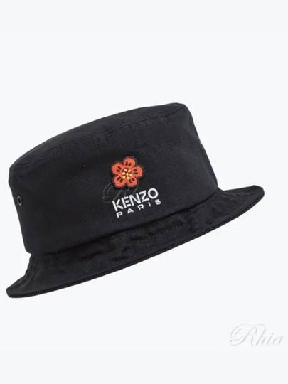 Flower Logo Bucket Hat Black - KENZO - BALAAN 2