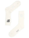 Logo Embroidery Socks Ivory - DIOR - BALAAN 2