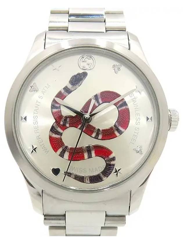 YA1264076 G Timeless Quartz 38MM Kingsnake Steel Men s Watch - GUCCI - BALAAN 1