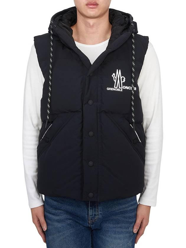 Grenoble Baldy Hooded Down Vest Black - MONCLER - BALAAN 3