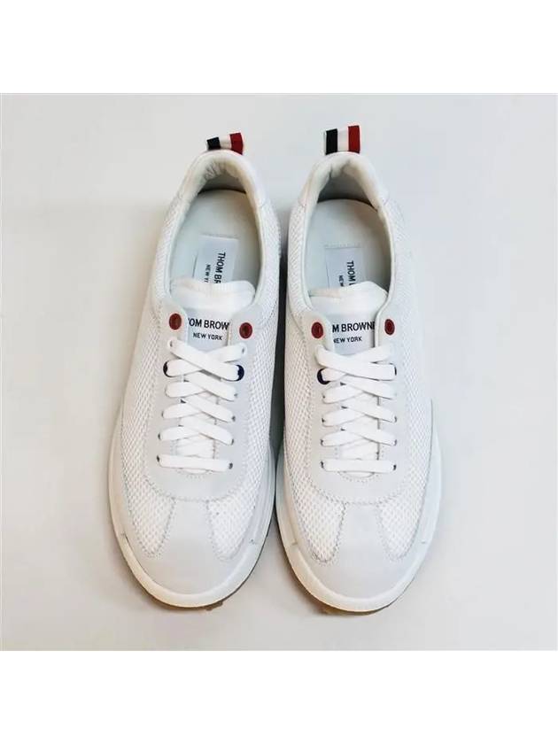 Fine Kid Suede Tech Runner White - THOM BROWNE - BALAAN 4