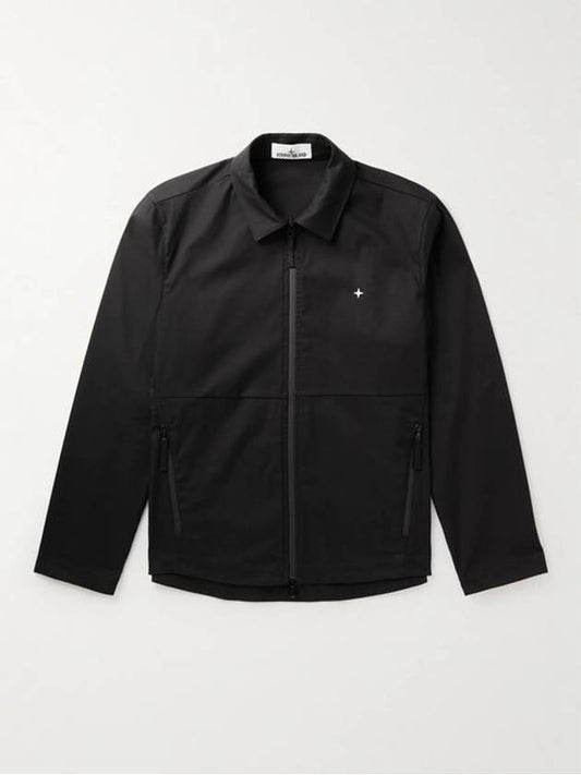 Stellina Embroidered Shirt Jacket Black - STONE ISLAND - BALAAN 1