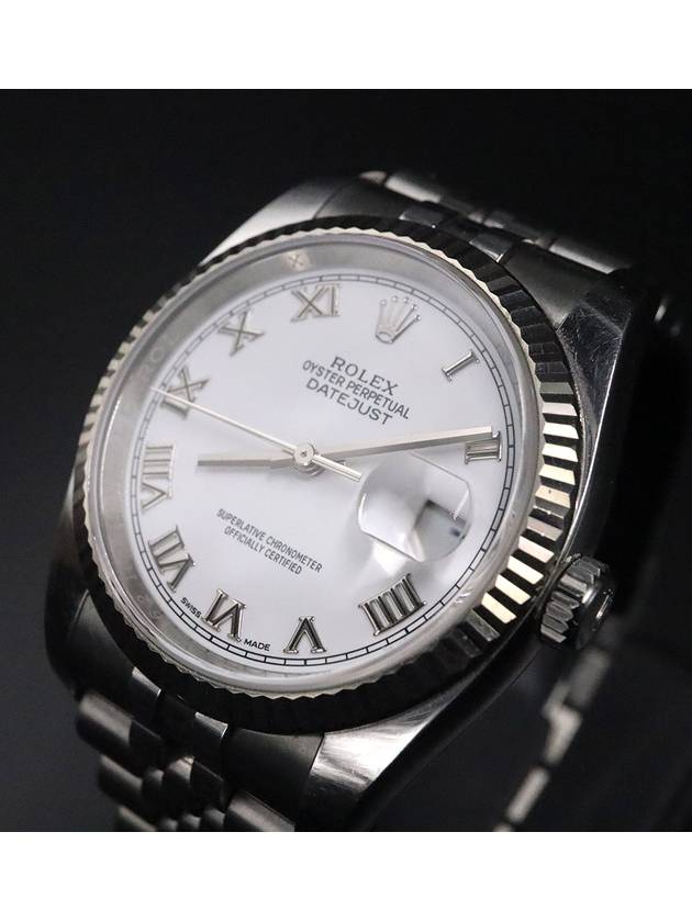 Men s Rolex 116234 18K White Gold Combi Datejust 36 Watch gt Gangbuk used luxury goods - ROLEX - BALAAN 4