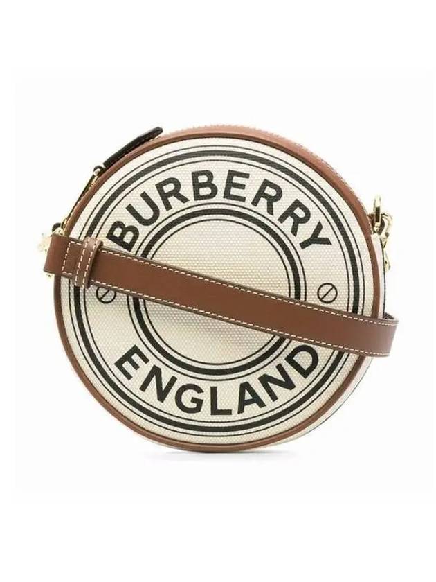 Canvas Logo Louise Horseferry Round Cross Bag White - BURBERRY - BALAAN 2