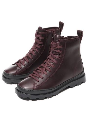 Brutus Medium Lace-up Worker Boots Burgundy - CAMPER - BALAAN 1