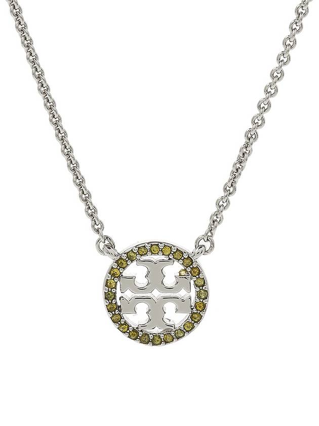 Miller Pave Logo Delicate Necklace Silver - TORY BURCH - BALAAN 4