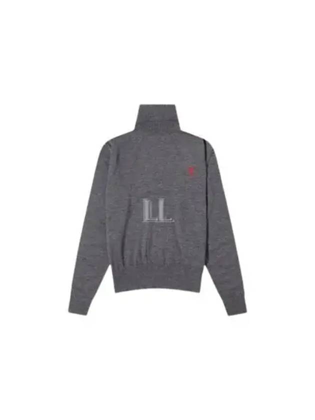 Heart Logo Wool Turtleneck Grey - AMI - BALAAN 2