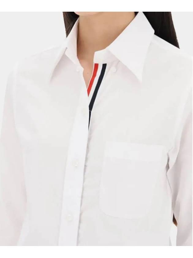 Logo Patch Cotton Shirt White - THOM BROWNE - BALAAN 5