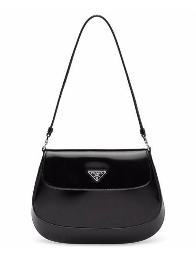 Cleo Brushed Flap Shoulder Bag Black - PRADA - BALAAN 2