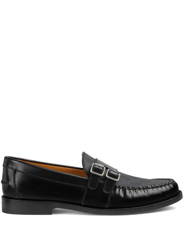 GG Buckle Leather Loafers Black - GUCCI - BALAAN 1