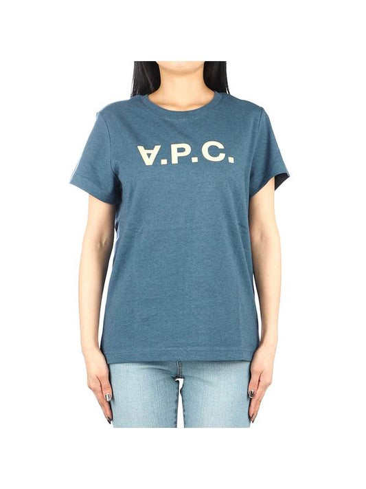 VPC Logo Short Sleeve T-shirt Indigo - A.P.C. - BALAAN 1