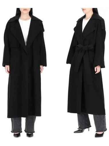 Sportmax Fiore Long Trench Black - MAX MARA - BALAAN 1