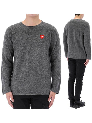 Red Heart Wappen Wool Knit AZ N068 GRAY - COMME DES GARCONS - BALAAN 1