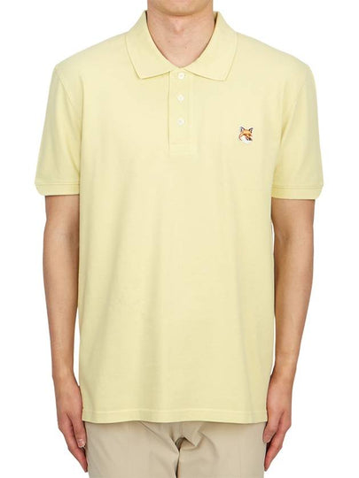 Fox Head Patch Cotton Polo Shirt Yellow - MAISON KITSUNE - BALAAN 2