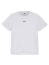 Micro Logo Print Cotton Short Sleeve T-Shirt Grey - MSGM - BALAAN 2