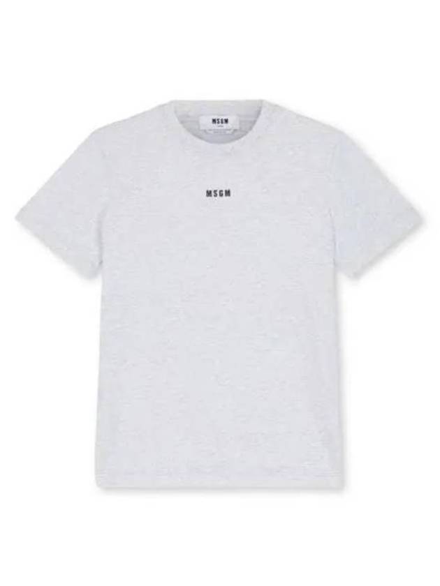 Micro Logo Print Cotton Short Sleeve T-Shirt Grey - MSGM - BALAAN 2