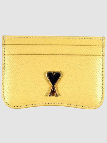 Paris heart logo card wallet yellow USL104AL 0036 720 - AMI - BALAAN 1