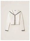 Sailor Collar Cotton Cardigan White Blue - MIU MIU - BALAAN 2