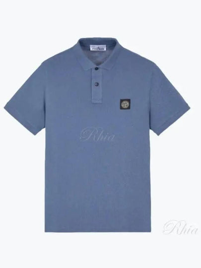 Pique Stretch Cotton Short Sleeve Polo Shirt Dark Blue - STONE ISLAND - BALAAN 2