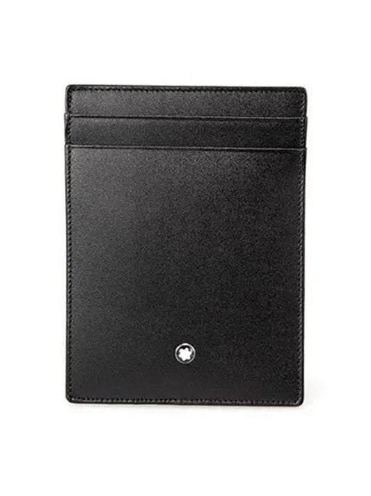 Logo Leather Card Wallet Black - MONTBLANC - BALAAN.