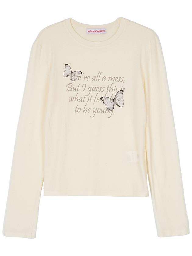 Butterfly lettering long sleeve ivory - HIGH SCHOOL DISCO - BALAAN 2