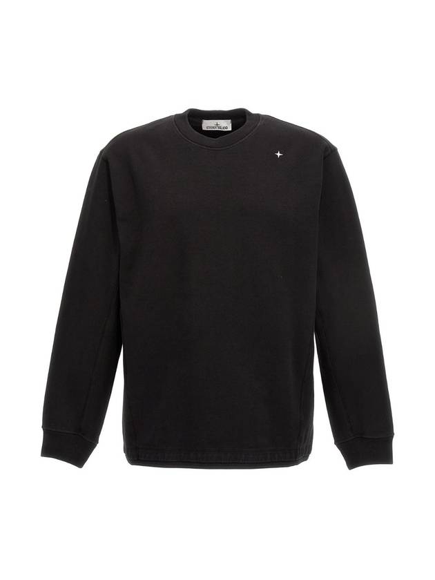 Stellina Wappen Patch Cotton Sweatshirt Black - STONE ISLAND - BALAAN 1