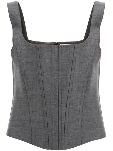 stretch wool corset top with nine words - GIUSEPPE DI MORABITO - BALAAN 1