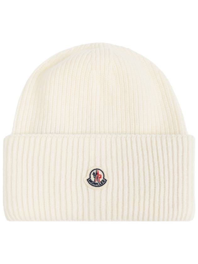 Wool Beanie White - MONCLER - BALAAN 1