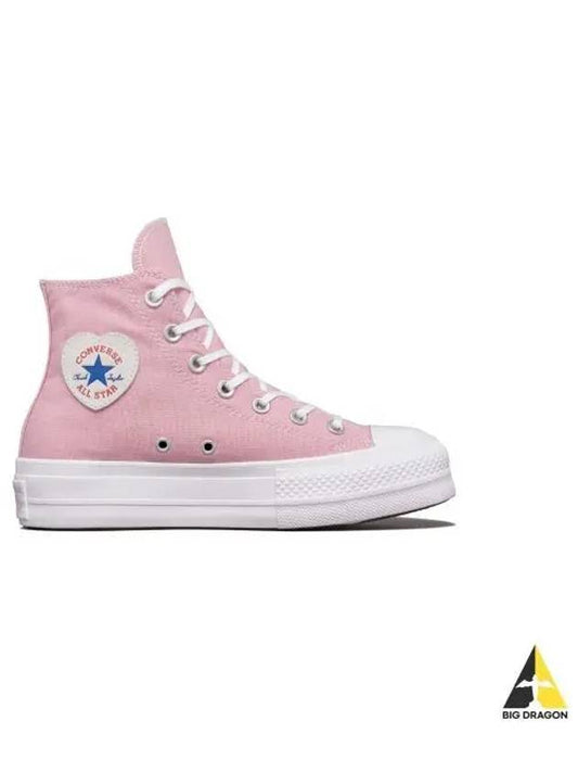 Chuck Taylor All Star Lift Platform Heart Patch Lotus Pink A10084C - CONVERSE - BALAAN 1