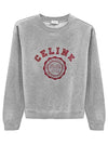 Gray Melange Burgundy Blason Loose Sweatshirt RY030670Q 09BA - CELINE - BALAAN 2