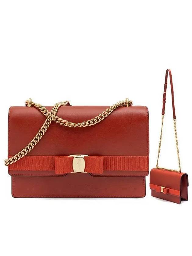 Vara Leather Shoulder Bag Red - SALVATORE FERRAGAMO - BALAAN 2