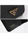 Saffiano Tri-Fold Leather Half Wallet Black - PRADA - BALAAN 5