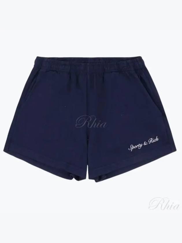 Syracuse Embroidery Disco Shorts Navy White SHAW2326NA 31 Embroidery - SPORTY & RICH - BALAAN 1