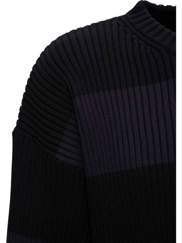 Back BB Logo Stripe Cotton Knit Top Black - BALENCIAGA - BALAAN 3