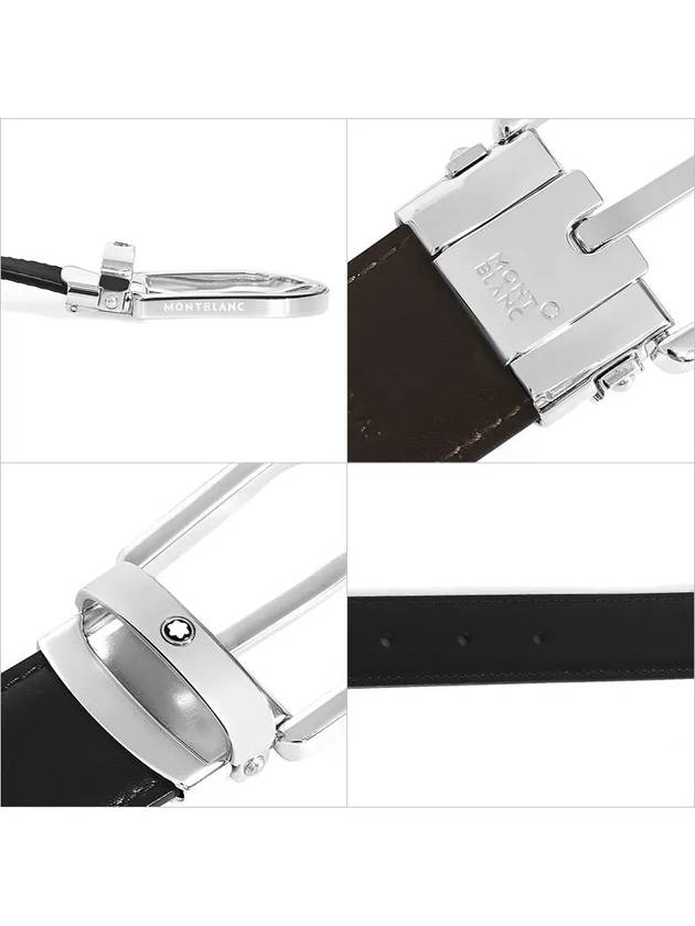 Men's Buckle 30mm Reversible Leather Belt Black Brown - MONTBLANC - BALAAN 4