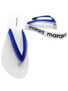 Logo Print Playa Flip Flops Blue - ISABEL MARANT - BALAAN.
