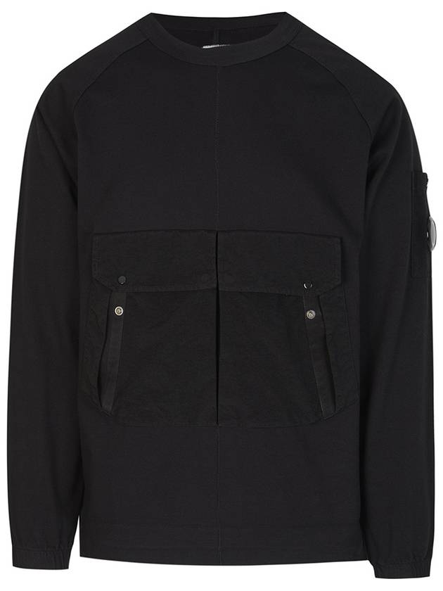 Heavy Jersey Magazine Pocket Sweatshirt Black - CP COMPANY - BALAAN 2