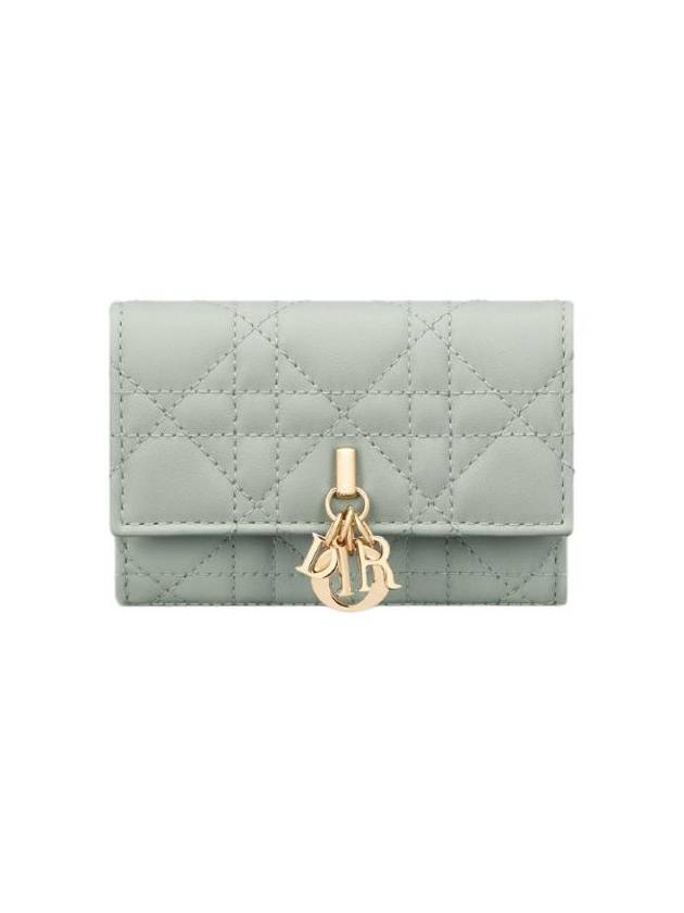 XS Lady Cannage Lambskin Half Wallet Pistachio Green - DIOR - BALAAN 1