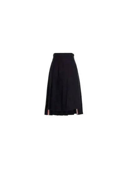 Super 120S Twill Below Knee Pleated Skirt Navy - THOM BROWNE - BALAAN 2