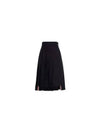 Super 120S Twill Below Knee Pleated Skirt Navy - THOM BROWNE - BALAAN 2