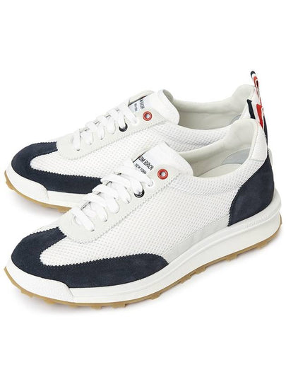 Fine Kid Suede Tech Runner Sneaker Navy - THOM BROWNE - BALAAN 2