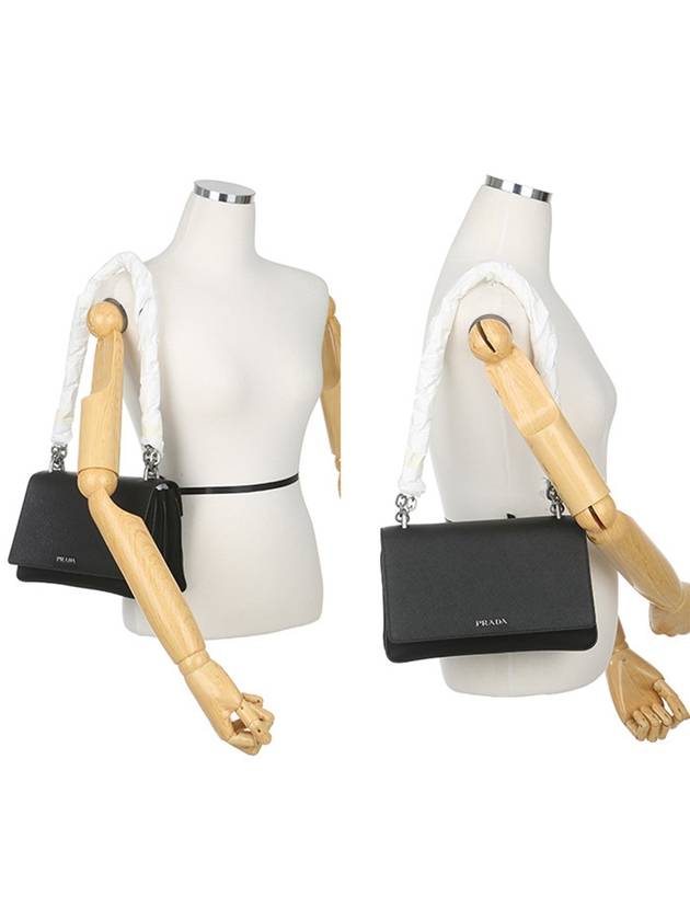 Saffiano Chain Shoulder Bag Black - PRADA - BALAAN 4