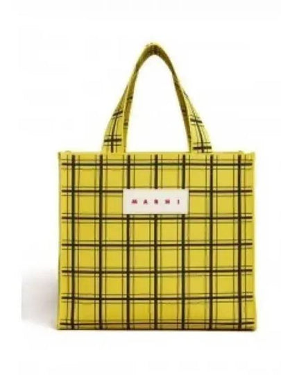 Jacquard Check Logo Tote Bag Yellow - MARNI - BALAAN 2