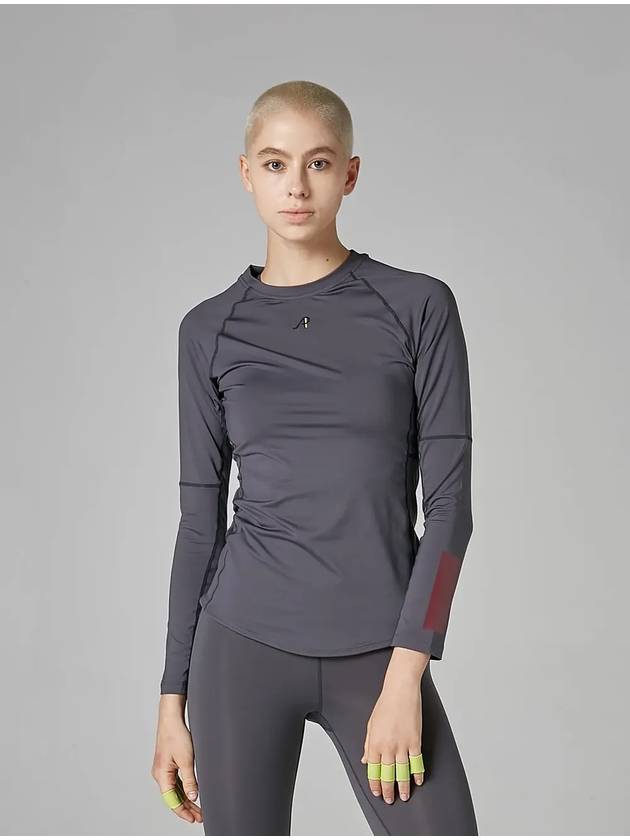 Color Block Compression Long Sleeve T-Shirt Grey - ATHPLATFORM - BALAAN 2