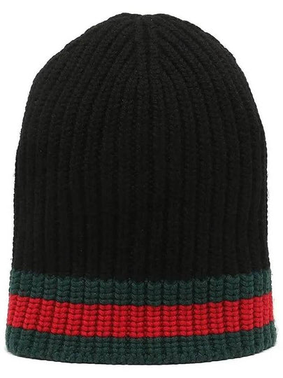 Web Wool Beanie Black - GUCCI - BALAAN 2