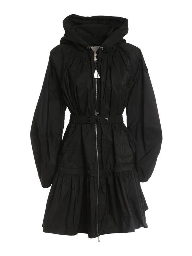 Women's Berniers Nylon Long Jacket Black - MONCLER - BALAAN 1